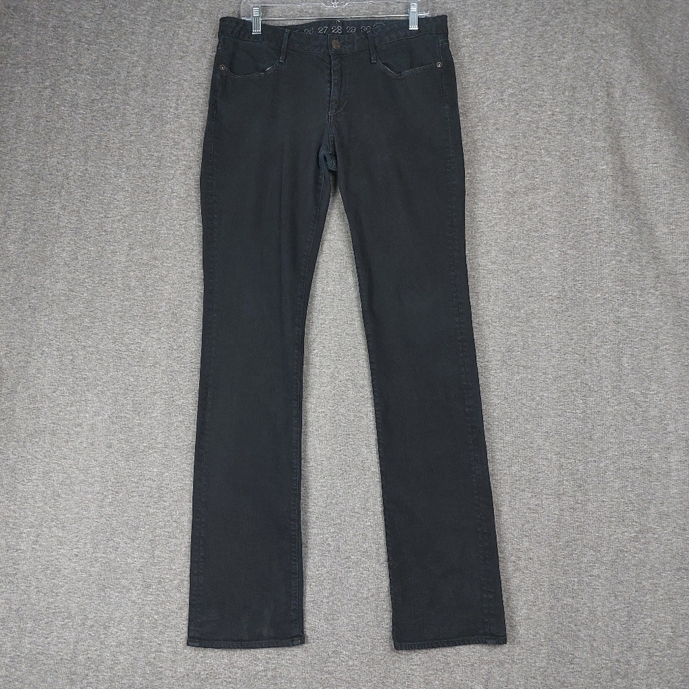 EARNEST SEWN JEANS WOMENS BLACK Y2K STRAIGHT LEG DENIM PANTS SIZE 31